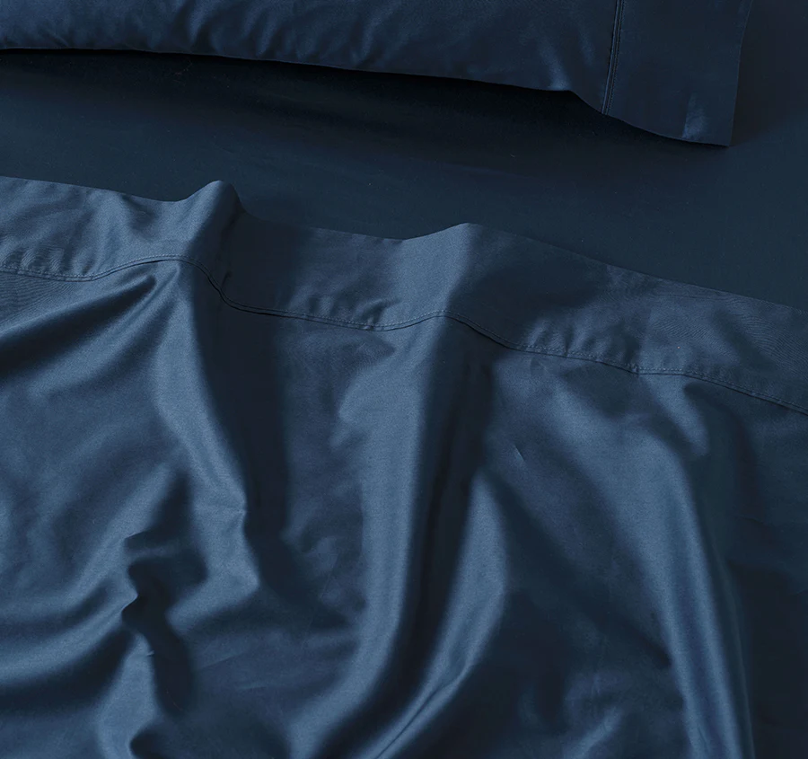 Hotel Augusta 500THC Cotton Sateen Mega Sheet Set Range Navy - Image 2