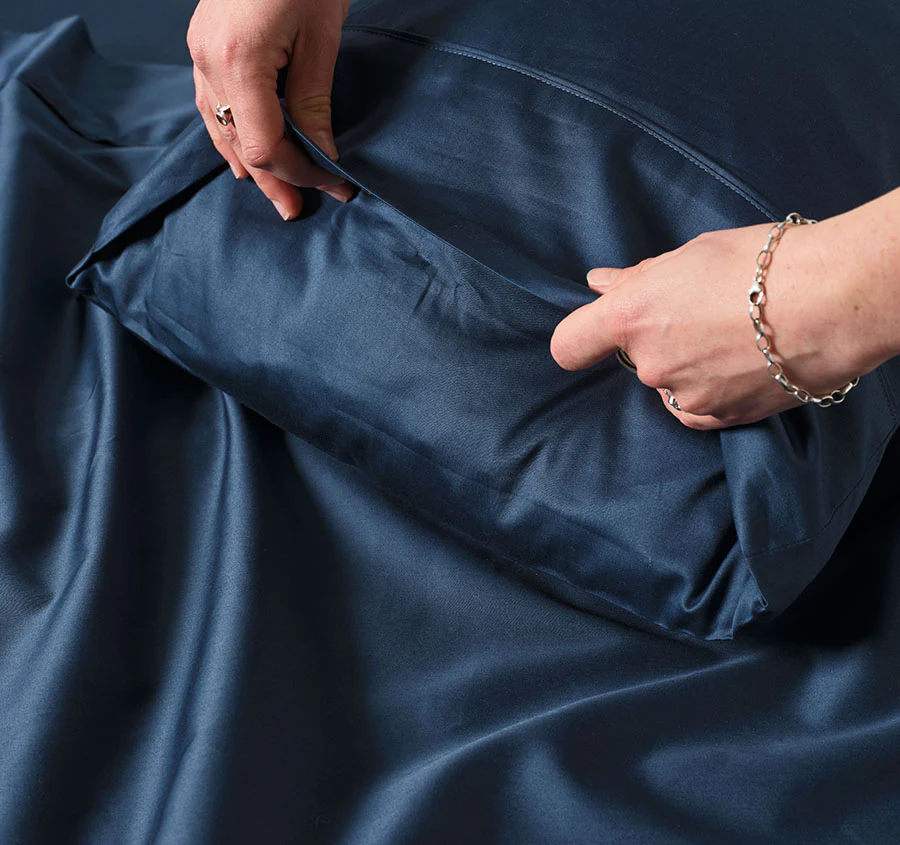Hotel Augusta 500THC Cotton Sateen Mega Sheet Set Range Navy - Image 5