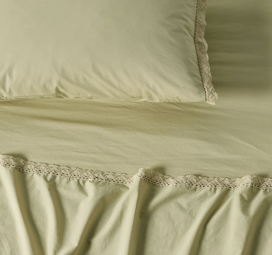 Marion 250TC Organic Cotton Mega Sheet Set Range Pistachio - Image 2