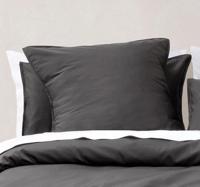 Nara 400THC Bamboo Cotton European Pillowcase Charcoal - Image 3