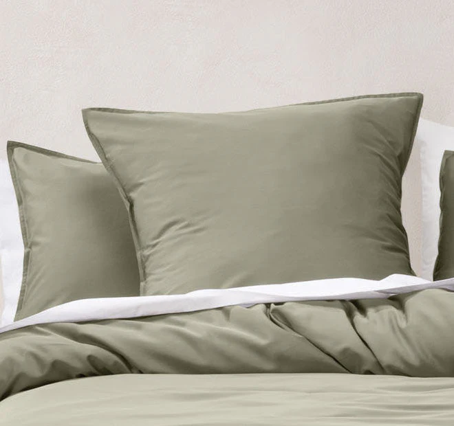 Nara 400THC Bamboo Cotton European Pillowcase Moss - Image 3