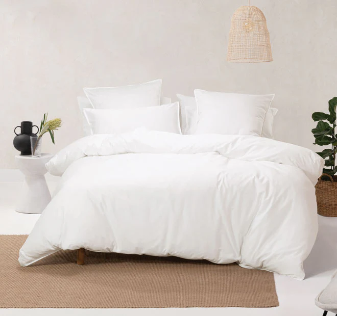 Nara 400THC Bamboo Cotton European Pillowcase White - Image 4