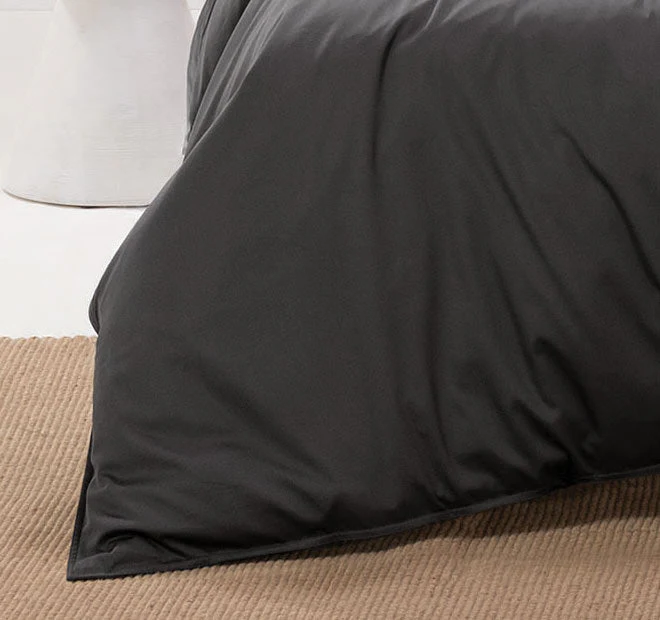 Nara 400THC Bamboo Cotton Quilt Cover Set Range Charcoal - Image 3