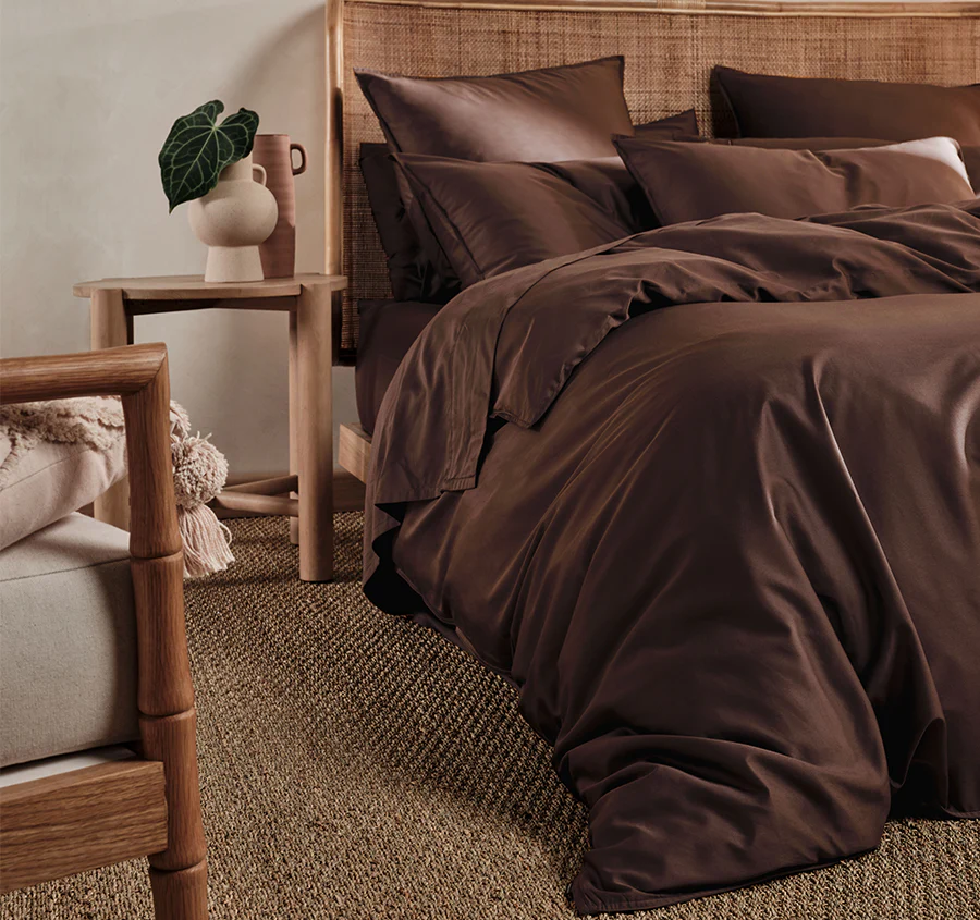 Nara 400THC Bamboo Cotton Quilt Cover Set Range Chocolate - Image 6