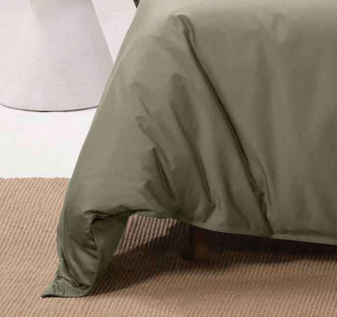 Nara 400THC Bamboo Cotton Quilt Cover Set Range Moss - Image 3