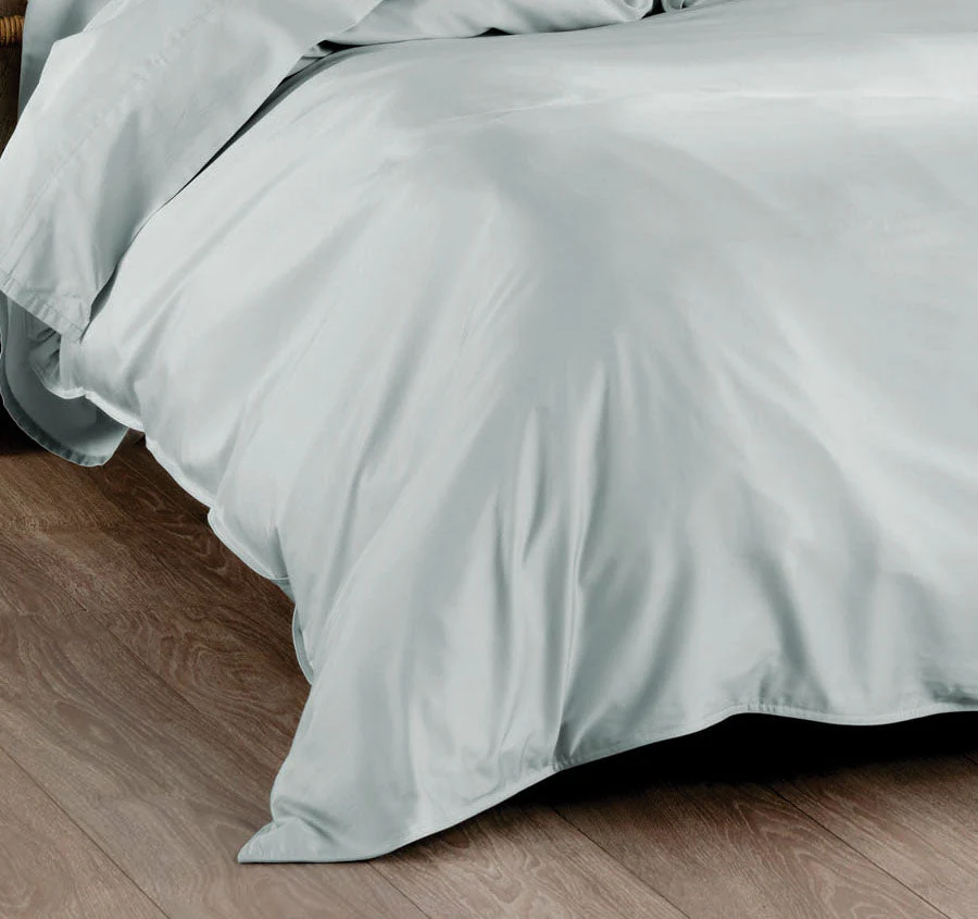 Nara 400THC Bamboo Cotton Quilt Cover Set Range Sky - Image 3