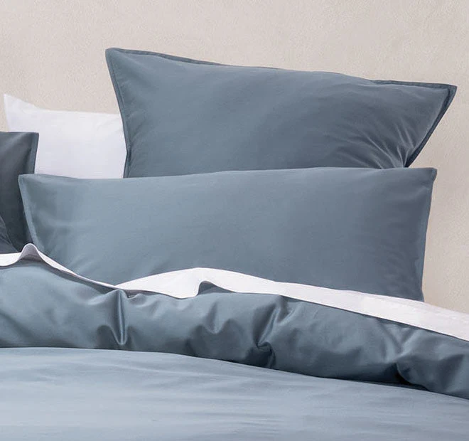 Nara 400THC Bamboo Cotton Standard Pillowcase Bluestone - Image 3