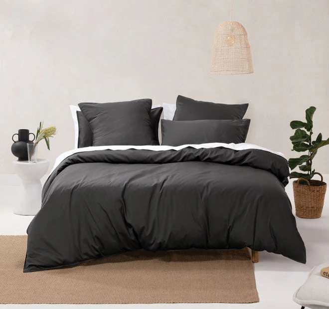 Nara 400THC Bamboo Cotton Standard Pillowcase Charcoal - Image 4
