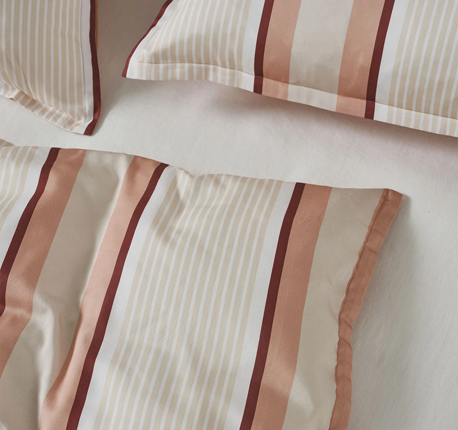Nara Stripe Quilt Cover Set Range Clay - Image 4