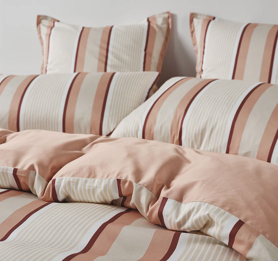 Nara Stripe Quilt Cover Set Range Clay - Image 5