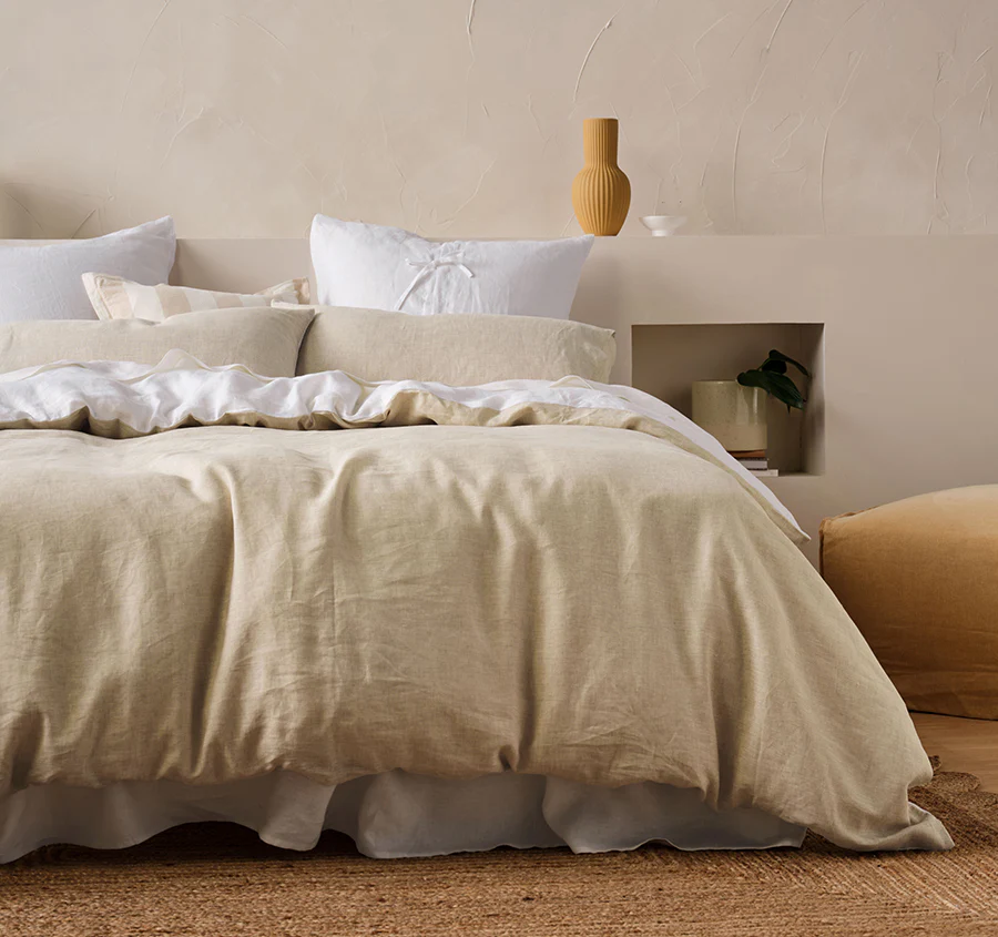 Nimes Duet Quilt Cover Set Range White and Natural - Image 5