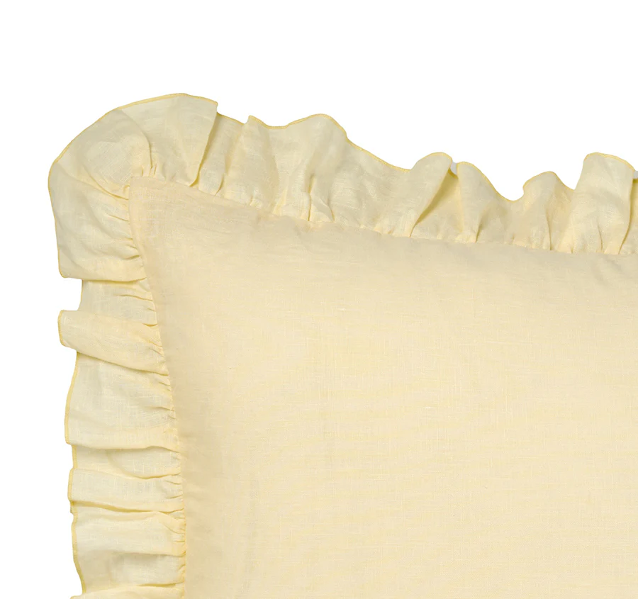 Nimes Linen 40x60cm Filled Cushion Lemon - Image 2