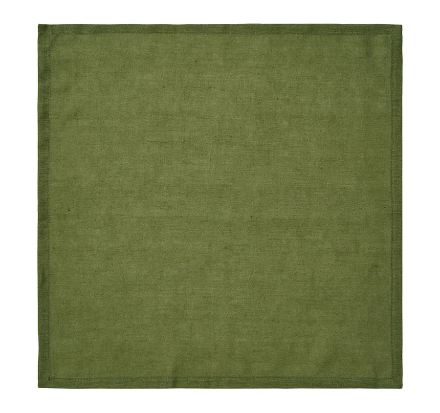 Nimes Linen 45x45cm 4 Piece Napkin Set Moss