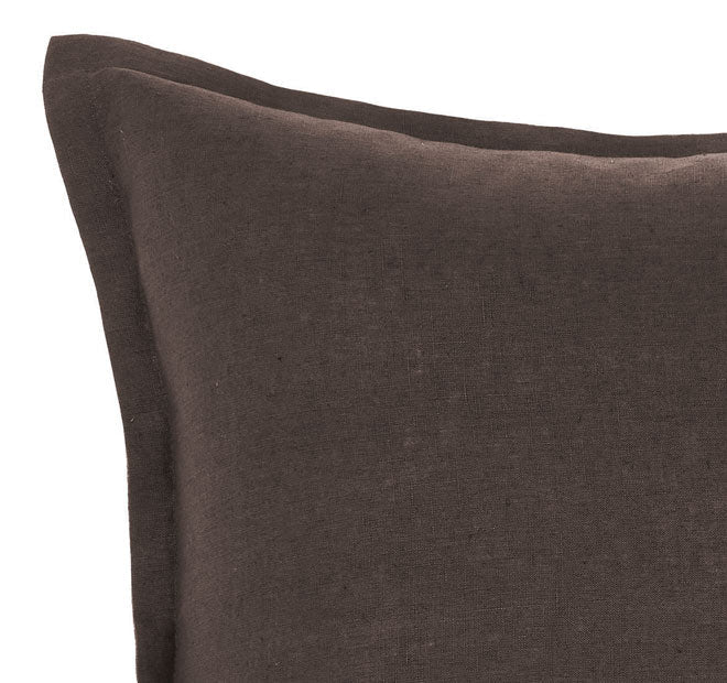Nimes Linen 48x48cm Filled Cushion Espresso - Image 2