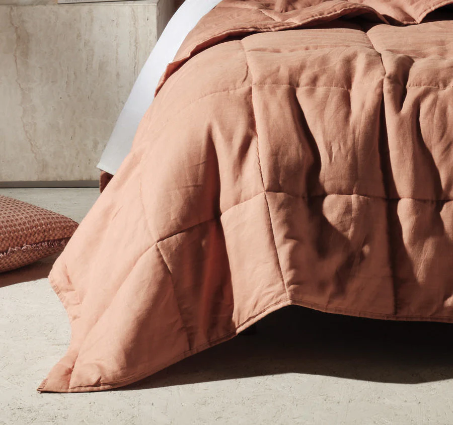 Nimes Linen Coverlet Clay - Image 3