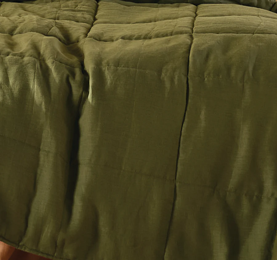 Nimes Linen Coverlet Moss - Image 2
