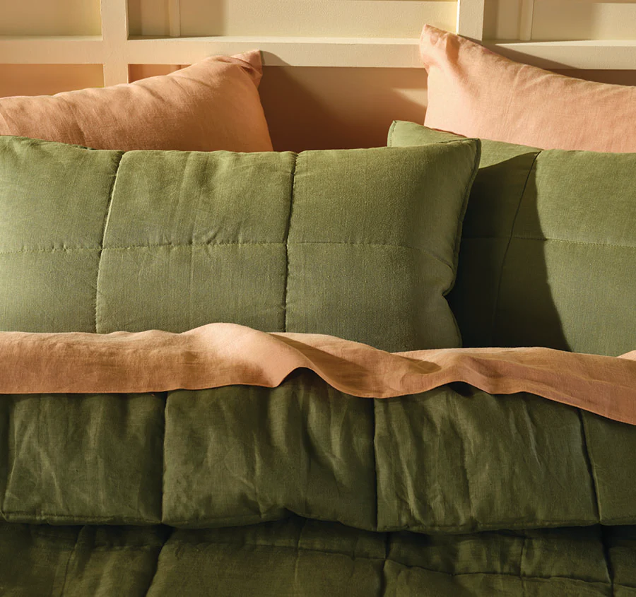 Nimes Linen Coverlet Moss - Image 4