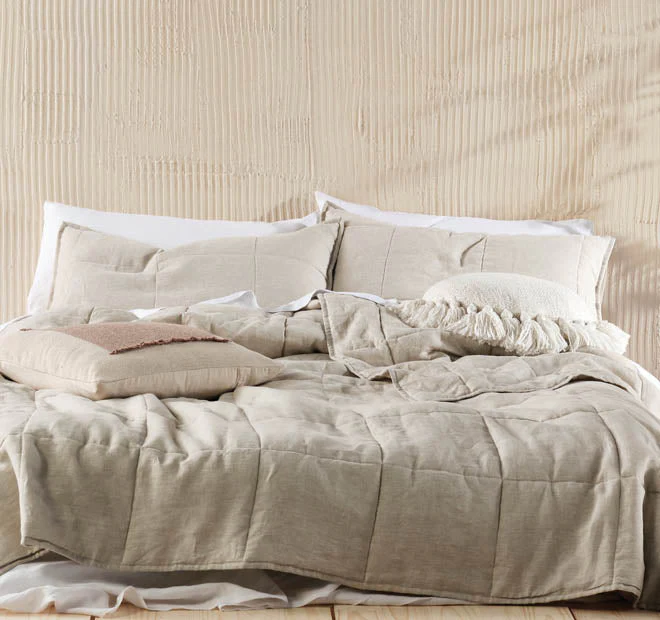 Nimes Linen Coverlet Natural - Image 5