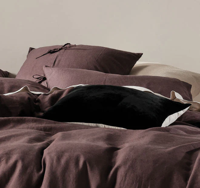 Nimes Linen European Pillowcase Espresso - Image 3
