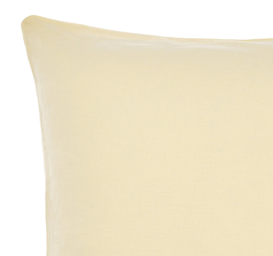 Nimes Linen European Pillowcase Lemon - Image 2