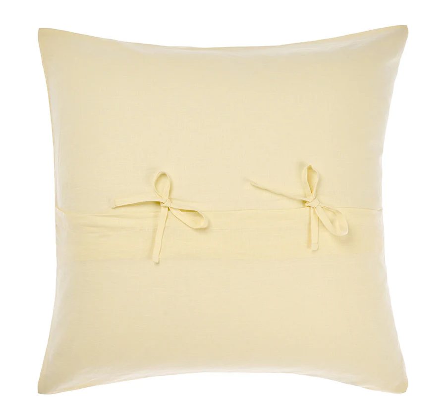 Nimes Linen European Pillowcase Lemon - Image 4