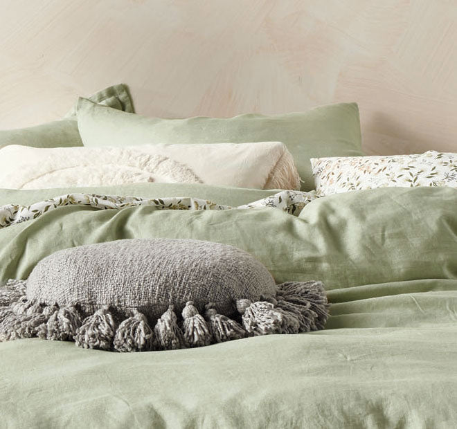 Nimes Linen European Pillowcase Wasabi - Image 4