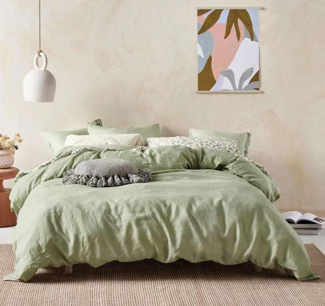 Nimes Linen European Pillowcase Wasabi - Image 5