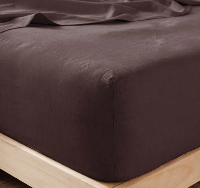 Nimes Linen Mega Fitted Sheet Range Espresso