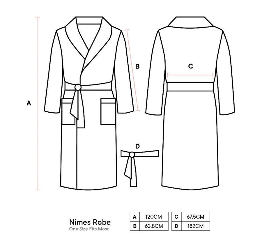 Nimes Linen One Size Bathrobe Rosette - Image 3
