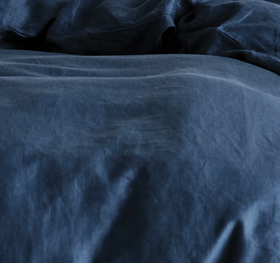 Nimes Linen Quilt Cover Set Range Navy - Image 2