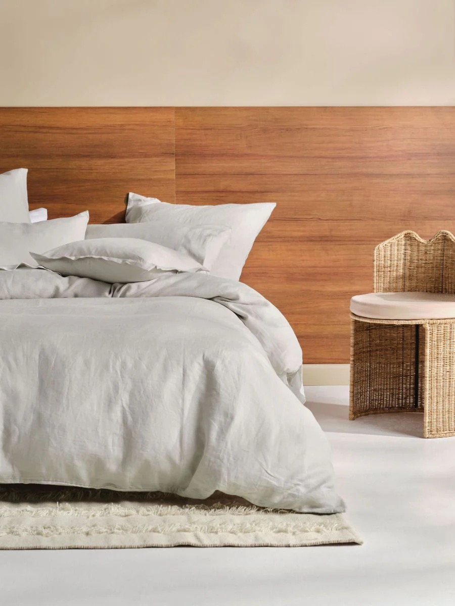 Nimes Linen Quilt Cover Set Range Pale Grey - Image 3