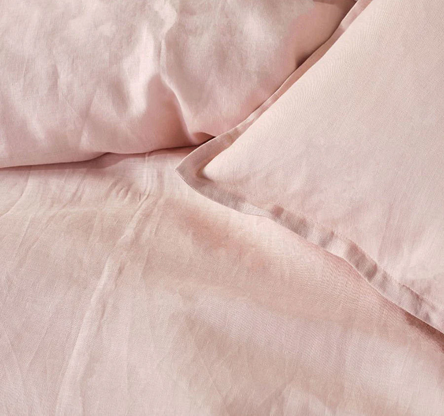 Nimes Linen Quilt Cover Set Range Rose Pink - Image 2