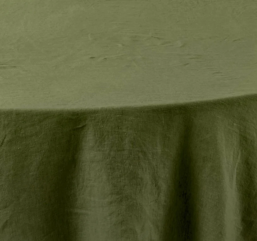 Nimes Linen Round Tablecloth Moss - Image 2