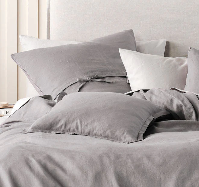 Nimes Linen Standard Pillowcase Ash - Image 3