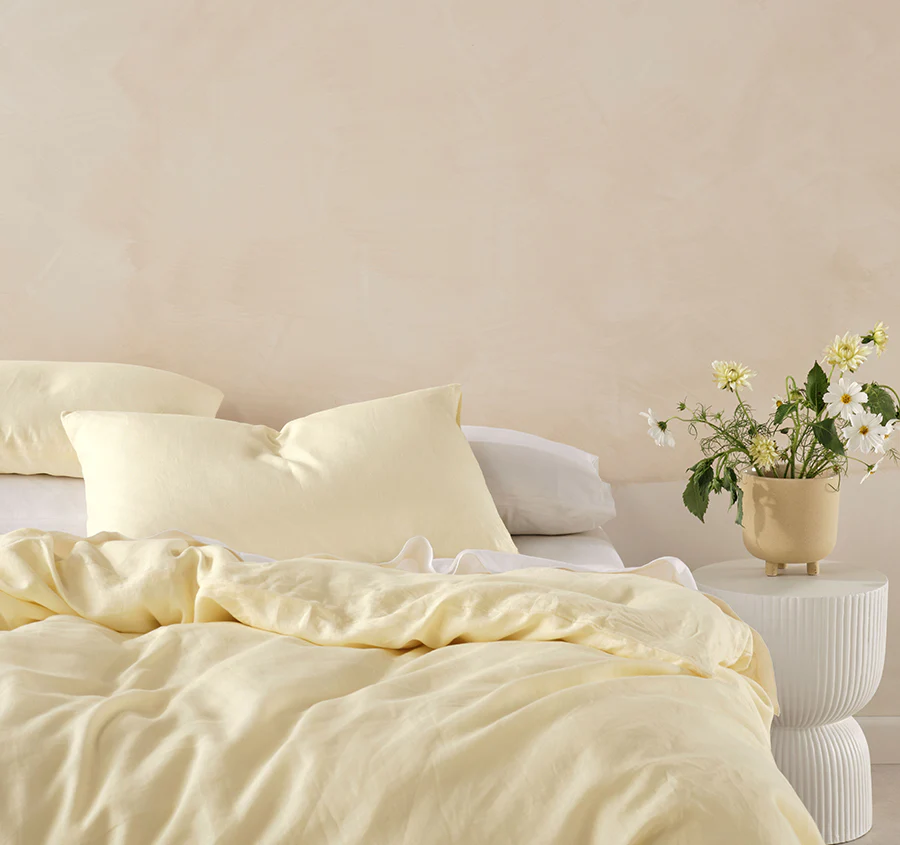 Nimes Linen Standard Pillowcase Lemon - Image 3