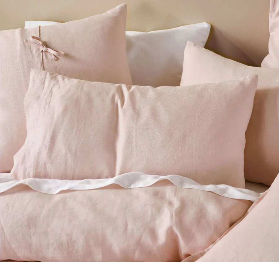 Nimes Linen Standard Pillowcase Rose Pink - Image 3