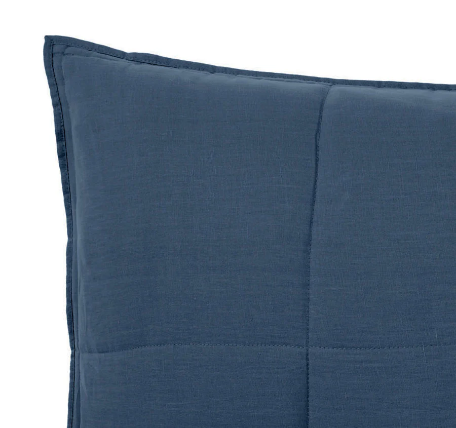 Nimes Linen Standard Pillowsham Pair Navy - Image 2