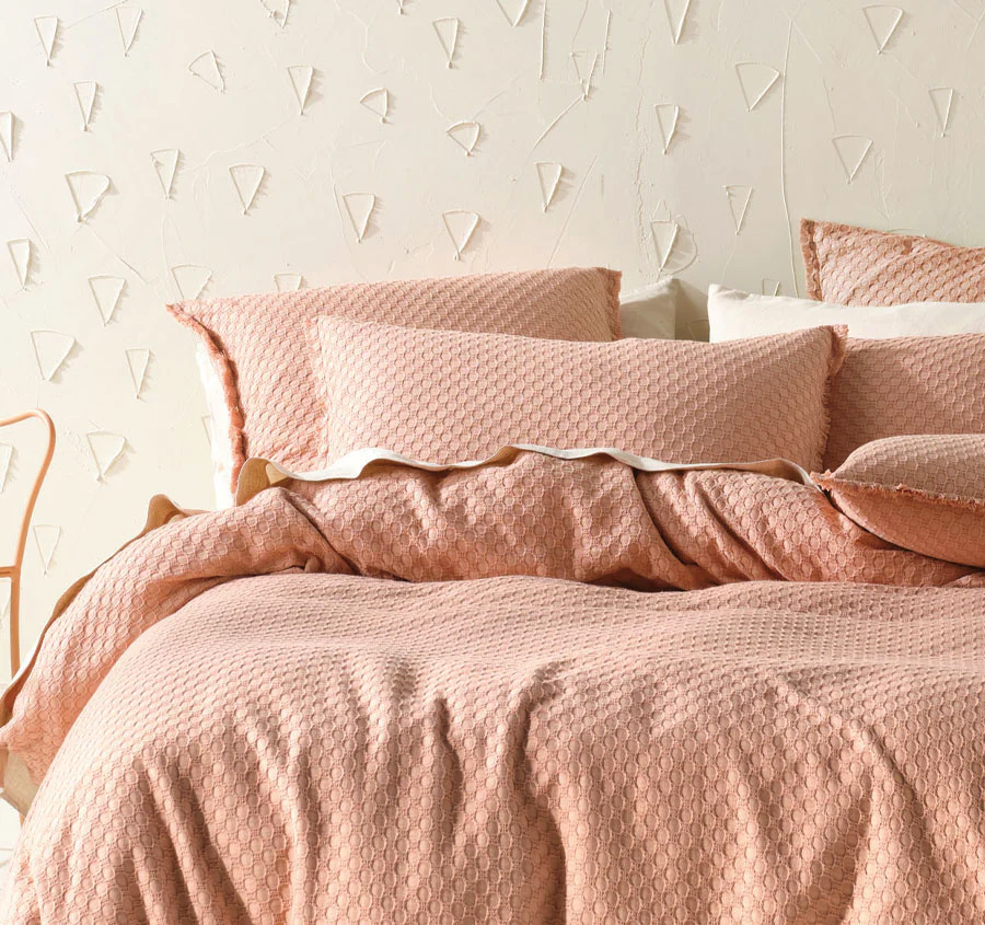 Raquelle Quilt Cover Set Range Pink Clay - Image 4