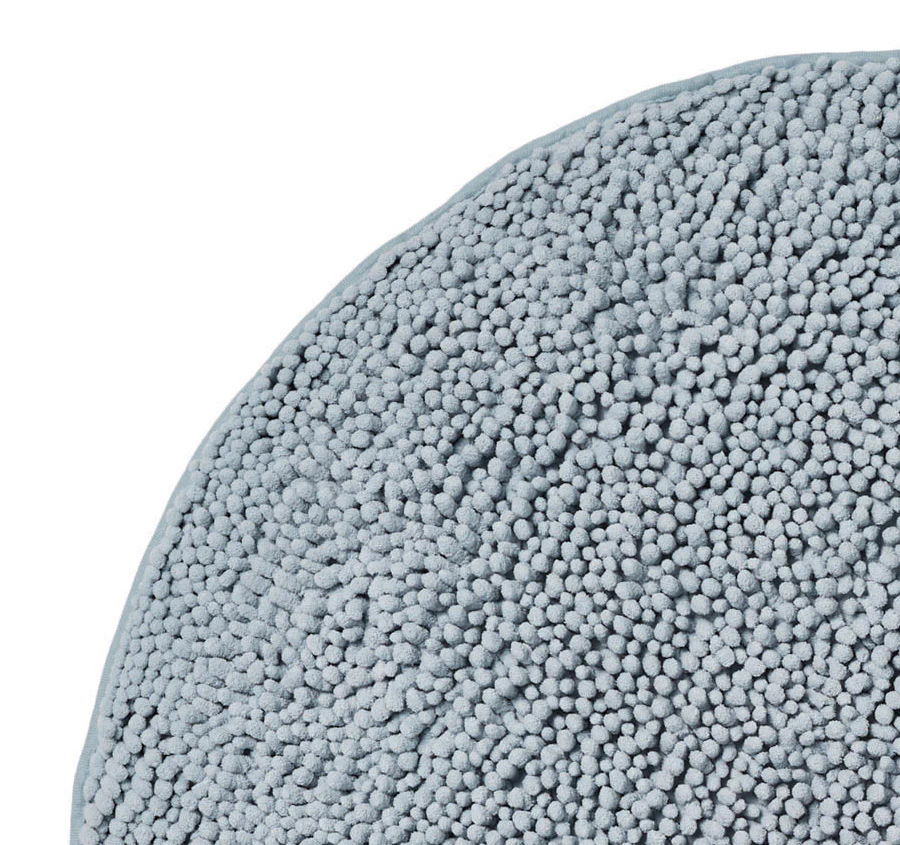 Reed Toggle 1700GSM Polyester 90cm Round Bath Mat Blue - Image 2