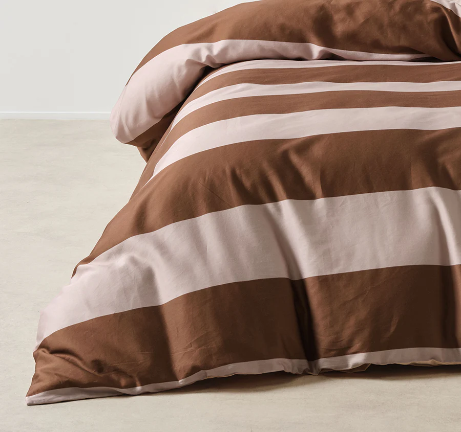 Rugby Stripe Quilt Cover Set Range Orchid - Image 3