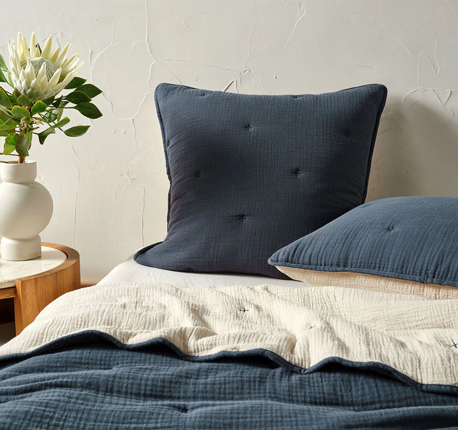 Somerset European Pillowcase Navy - Image 3