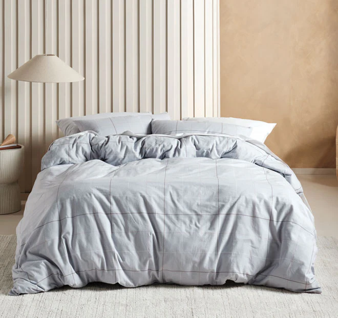 Straten Printed Flannelette Cotton Quilt Cover Set Range Sky