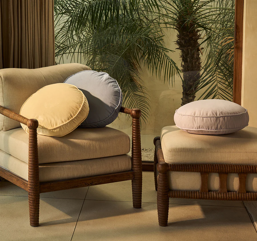 Toro 43cm Round Filled Cushion Butter - Image 3