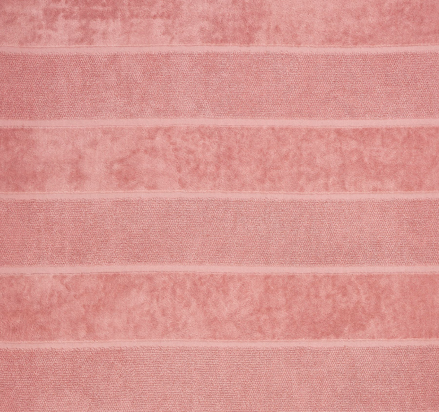 Velour Stripe 550GSM Bath Towel Range Rosette - Image 2