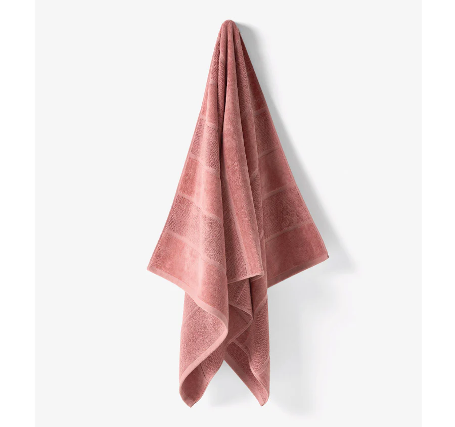 Velour Stripe 550GSM Bath Towel Range Rosette - Image 3