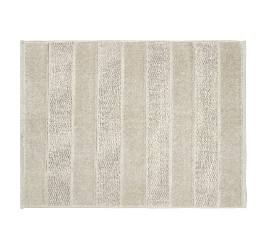 Velour Stripe 800GSM Bath Mat Moonbeam