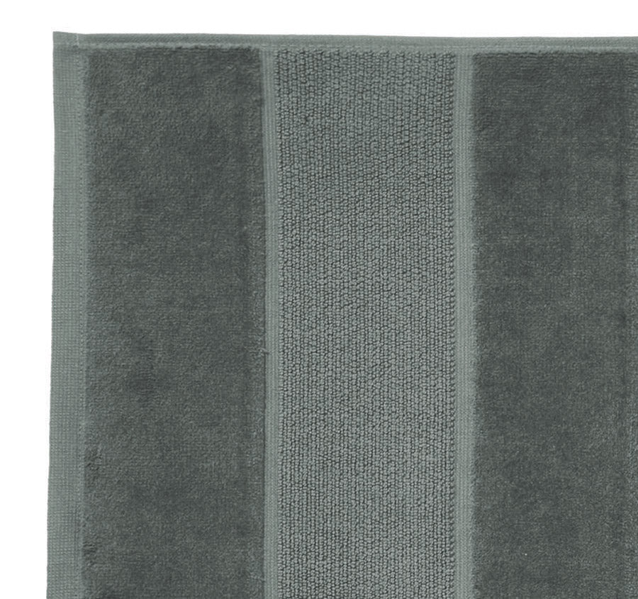 Velour Stripe 800GSM Bath Mat Storm - Image 2