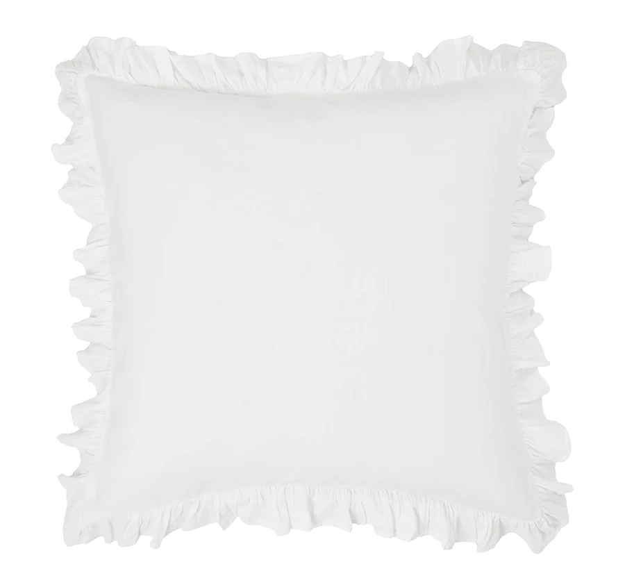 Vintage Ruffle European Pillowcase White