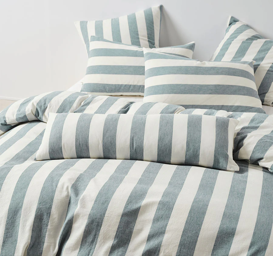 Vintage Stripe 30x90cm Filled Cushion Denim - Image 3