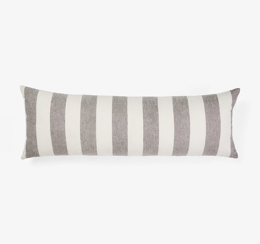 Vintage Stripe 30x90cm Filled Cushion Steel